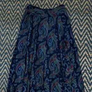 Vintage Rayon Paisley Liz Claiborne Midi Skirt. Size 6